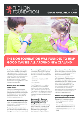 Lion Foundation Grant Application Form
