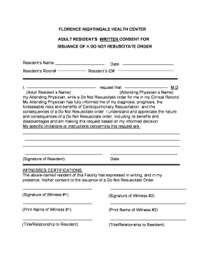 Dnr Consent Form