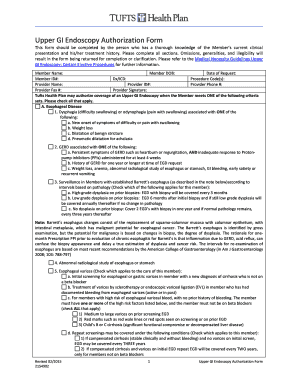 Upper GI Endoscopy Authorization Form Tufts Health Plan Tufts Healthplan