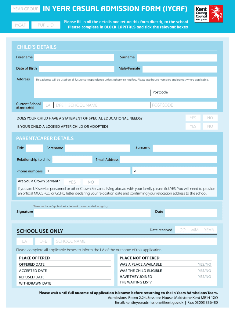 Pupil ID  Form