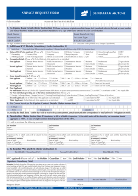 Sundaram Service Request Form