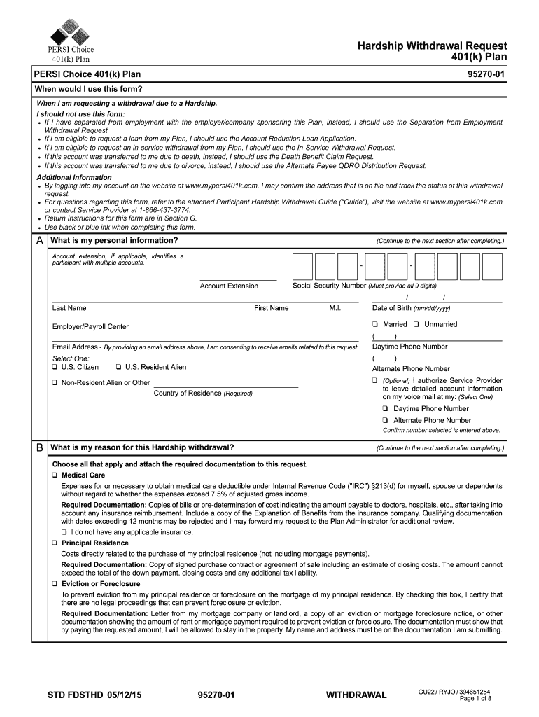  Choice 401k Plan Hardship Withdrawal Request  PERSI  Persi Idaho 2015-2024