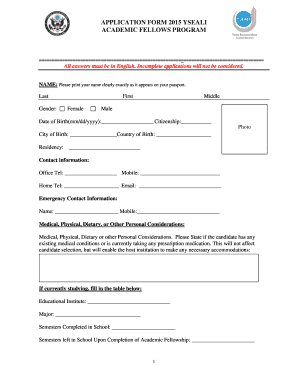 Yseali Application Form