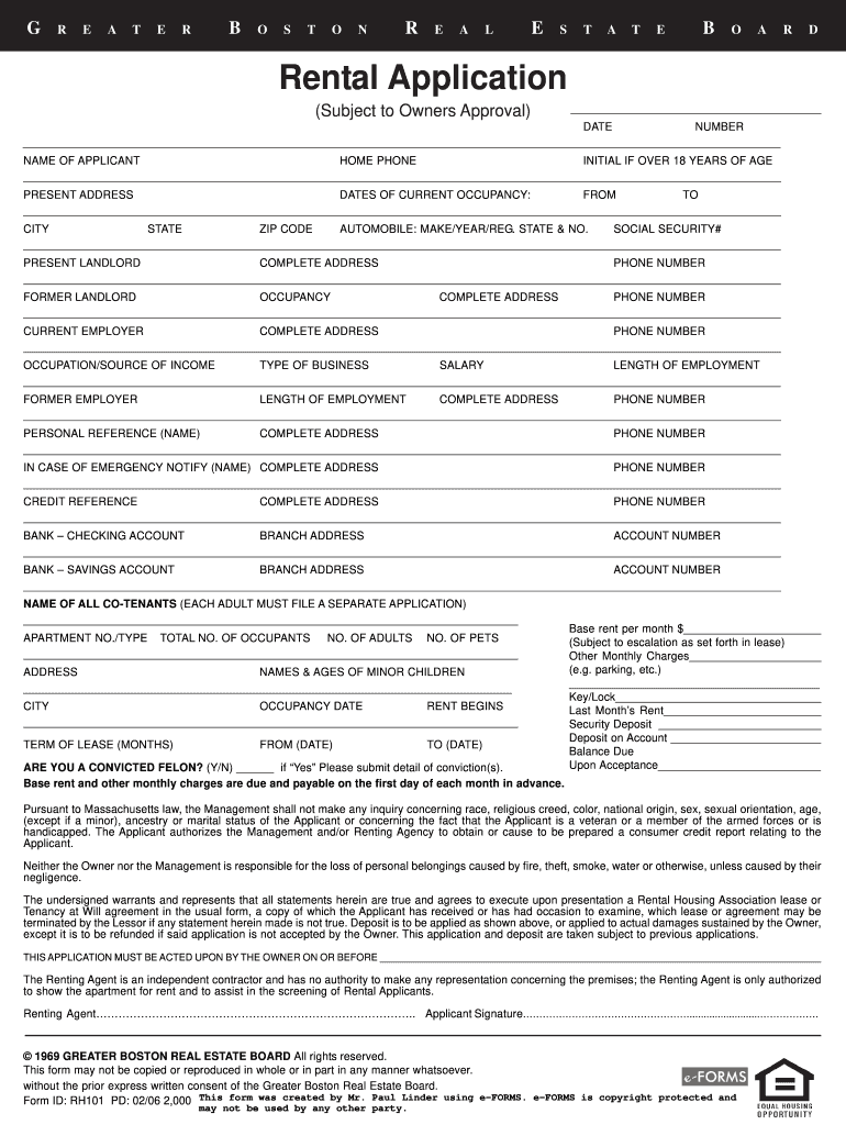 Rental Application DreamingCode  Form