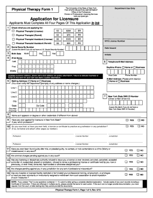 Form 1 Nysed Physical Therapy