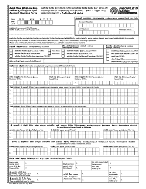 Peoples Bank Account Opening Application  Form