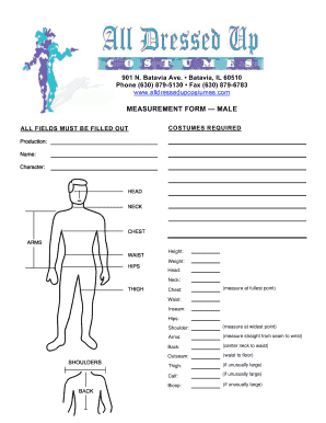 MEASUREMENT FORM MALE