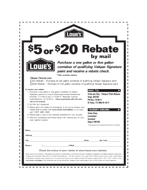  Valspar Rebate 2012-2024