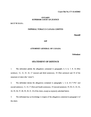 Defence Statement Template Word  Form