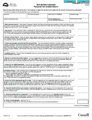 Td1bc Fillable  Form