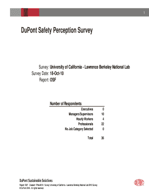 Dupont Safety Perception Survey  Form