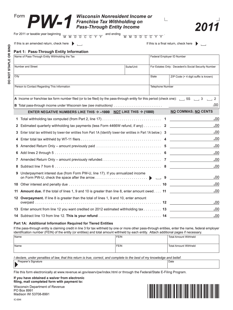  Pw 1  Form 2011