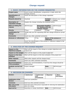 Change Request Form Example