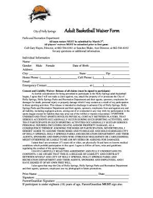 Basketball Waiver Form