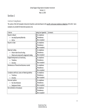 EMOCMOContractor Evaluation Instrument Charter School Tools Charterschooltools  Form