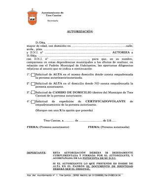 Cómo Redactar Una Autorización Para Un Empadronamiento Form - Fill Out ...