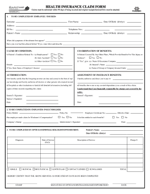 HEALTH INSURANCE CLAIM FORM the Maritime Financial Group