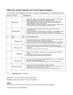 Dire Score  Form