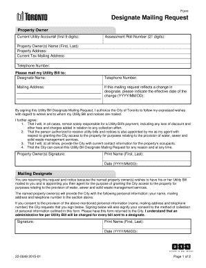 Designate Mailing Request  Form