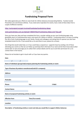 Fundraising Proposal Form Lifeline Aotearoa Lifeline Org