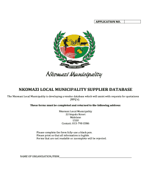 How to Get in Database at Nkomazimunicipality  Form
