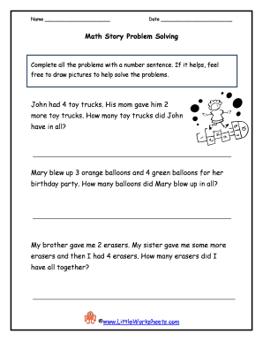 1st Grade Math Worksheets PDF  Form