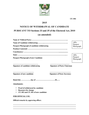 Inec Form Cf001 PDF