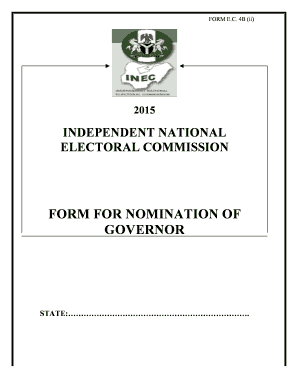 Sample of Inec Nomination Form