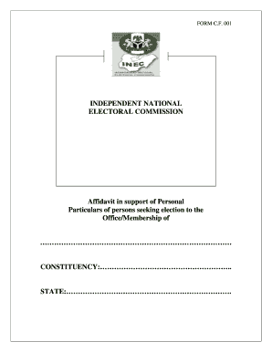 Inec Form Cf001 PDF