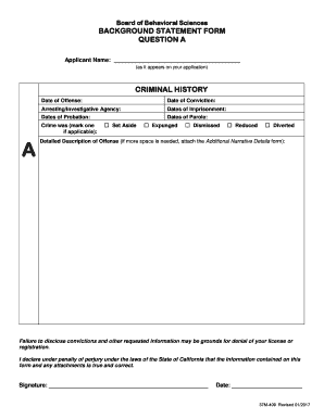 Background Statement Form