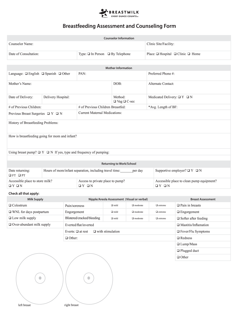 Breastfeeding Assessment and Counseling Form