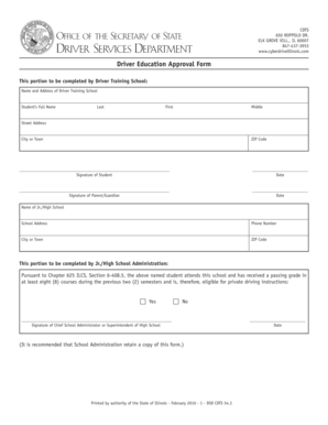 Illinois Driver Approval Form