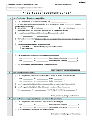 Arbeitgeberbescheinigungen  Form