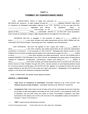 FORMAT of CONVEYANCE DEED
