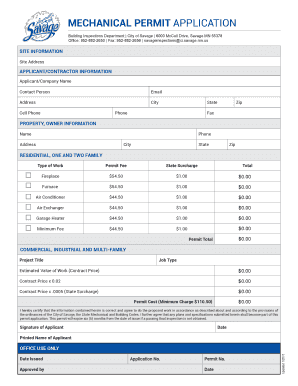 City of Savage Permits  Form