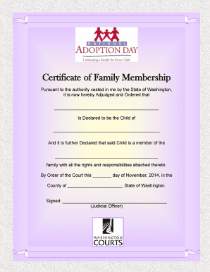 Family Certificate  Form
