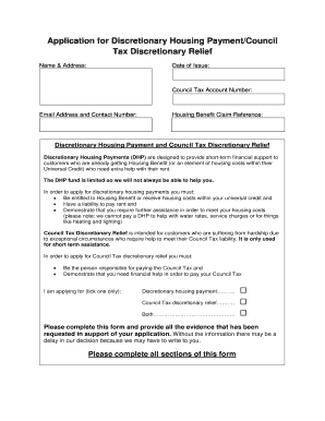 Barnet Discretionary Housing Payment  Form