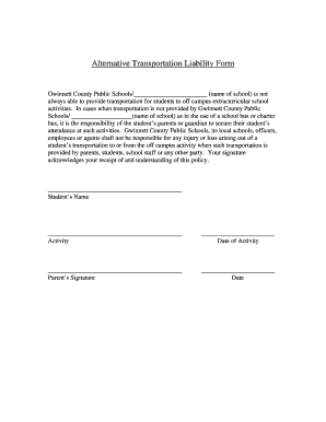 GCPS Alternative Transportation Liability Form
