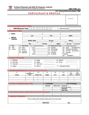 Barangay Profiling Example  Form