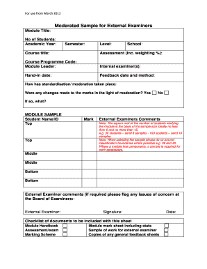 Moderation Form Final Leeds Beckett University