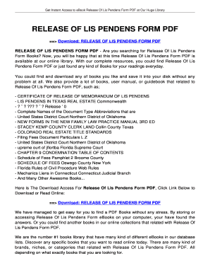 Discharge of Lis Pendens Florida Form