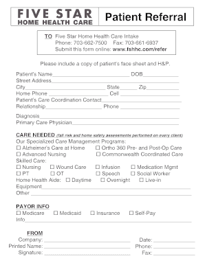 Home Care Intake Form PDF