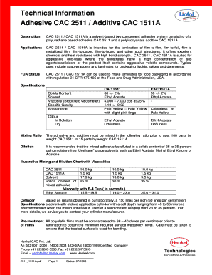 Cac 2511 Adhesive Tds  Form