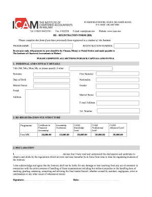 Icam Membership Registration Form