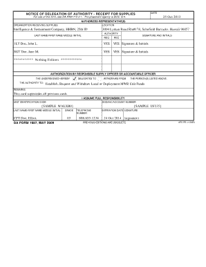 Da Form 1687 May Fillable