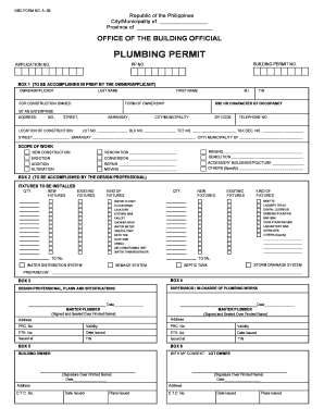 Plumbing Form