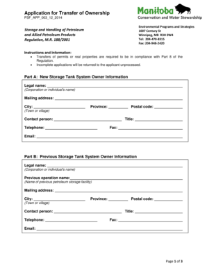 Transfer of Ownership Document  Form