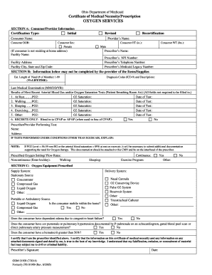  ODM 01909 Certificate of Medical Necessity Oxygen Therapy 2014