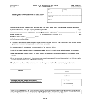 Usda Delinquency  Form