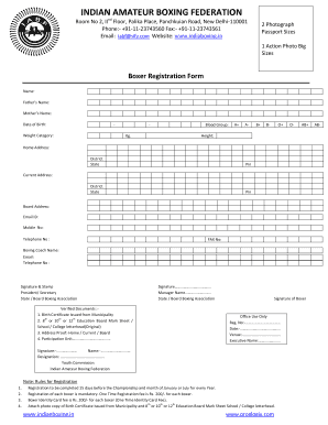 Boxer Job Application Form